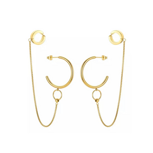 Ear cuff chain earrings