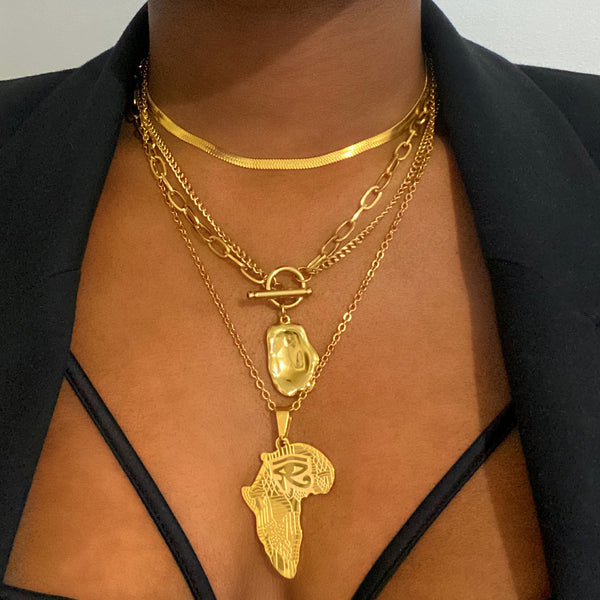 Africa map necklace