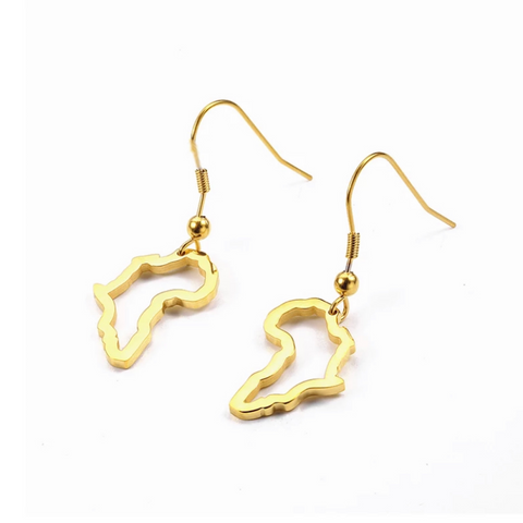 Africa map earrings