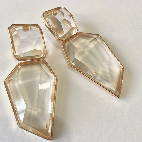 Perspex statement earrings