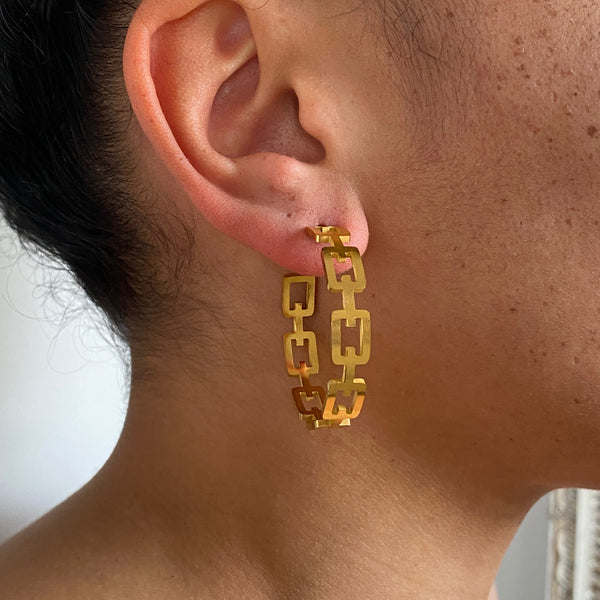 Geo cut out earrings